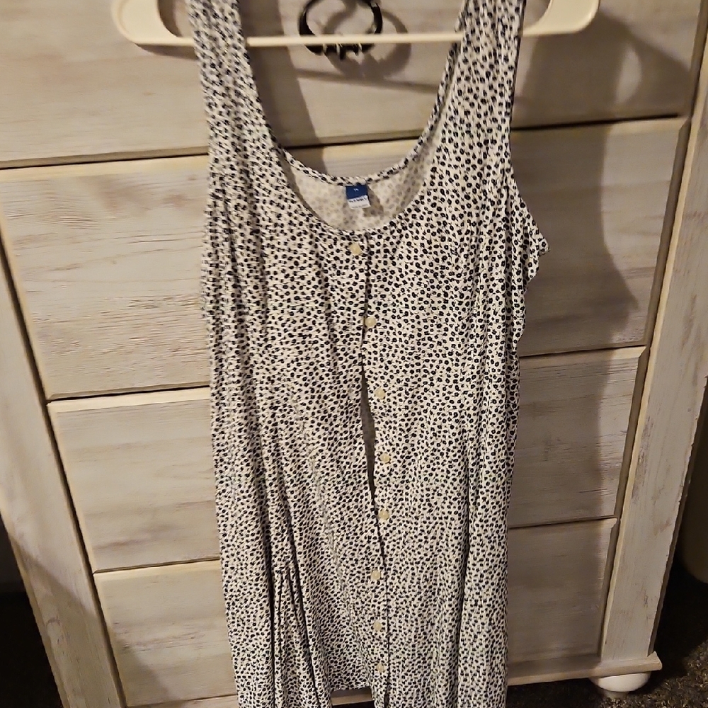 Black and White Polka Dot Sleeveless Dress